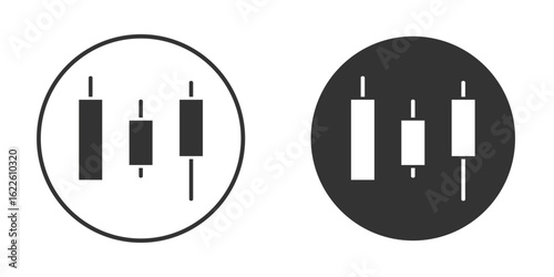 Chart candlestick icon in glyph style for web Design. UI UX icons