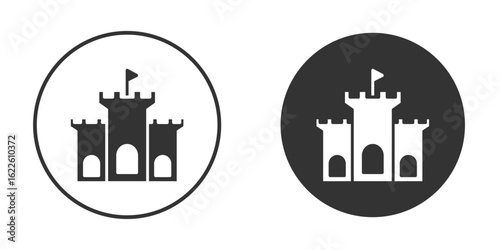 Castle icon in glyph style for web Design. UI UX icons