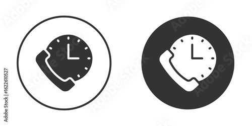 Call duration icon in glyph style for web Design. UI UX icons