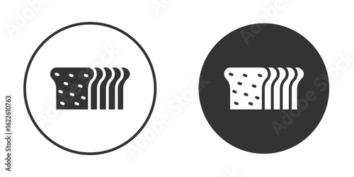 Bread loaf icon in glyph style for web Design. UI UX icons