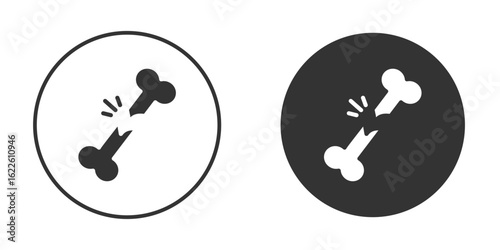 Bone break icon in glyph style for web Design. UI UX icons