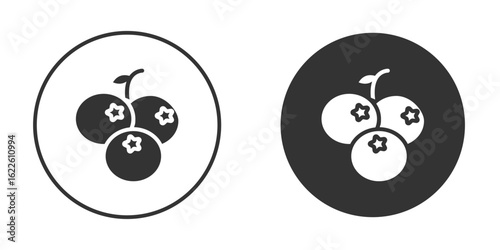 Blueberries icon in glyph style for web Design. UI UX icons