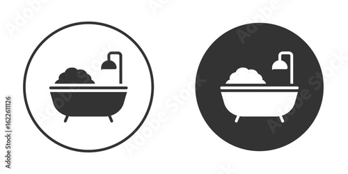 Bath icon in glyph style for web Design. UI UX icons