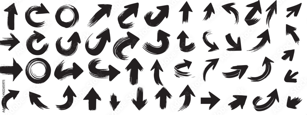 Obraz premium Brush arrows icons set