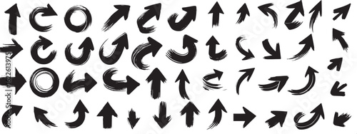 Brush arrows icons set