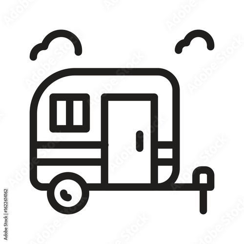 Caravan Vector outline icon. Eps 10 file