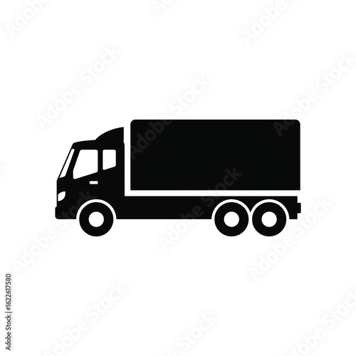 Vector art of delivery truck isolated on white background, a common vehicle for transporting goods and cargo in the logistics and transportation industry