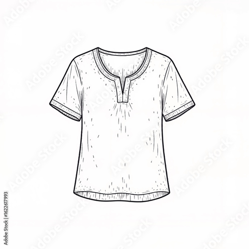 Sketch of a casual short-sleeve t-shirt design