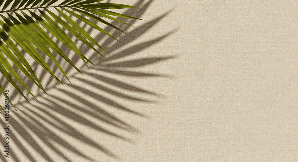 Fototapeta premium Palm Leaf Shadow on Fabric for Label