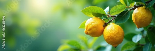 Flourishing lemon tree branches, blossoms, and fruit in vertical frame , art, background