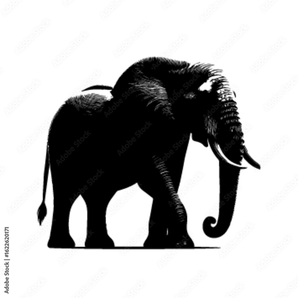 Obraz premium Minimalist Elephant Vector Art – Simple Wildlife Animal Illustration