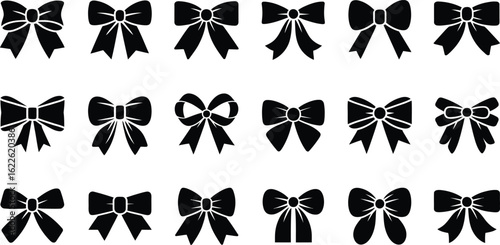 Collection of elegant black bow tie shapes and designs