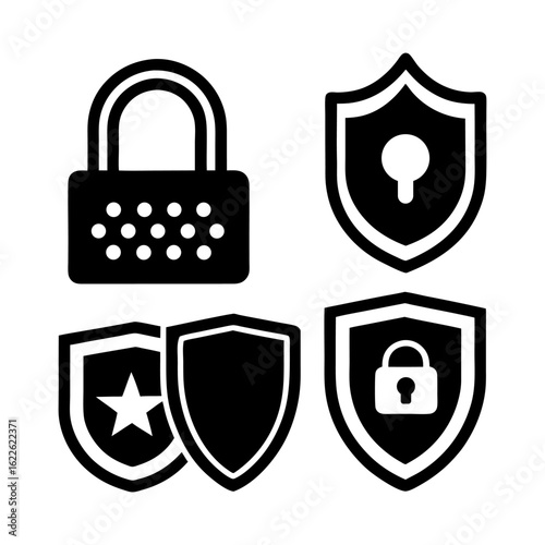 Password Protection and Login Icons – Clean Design.