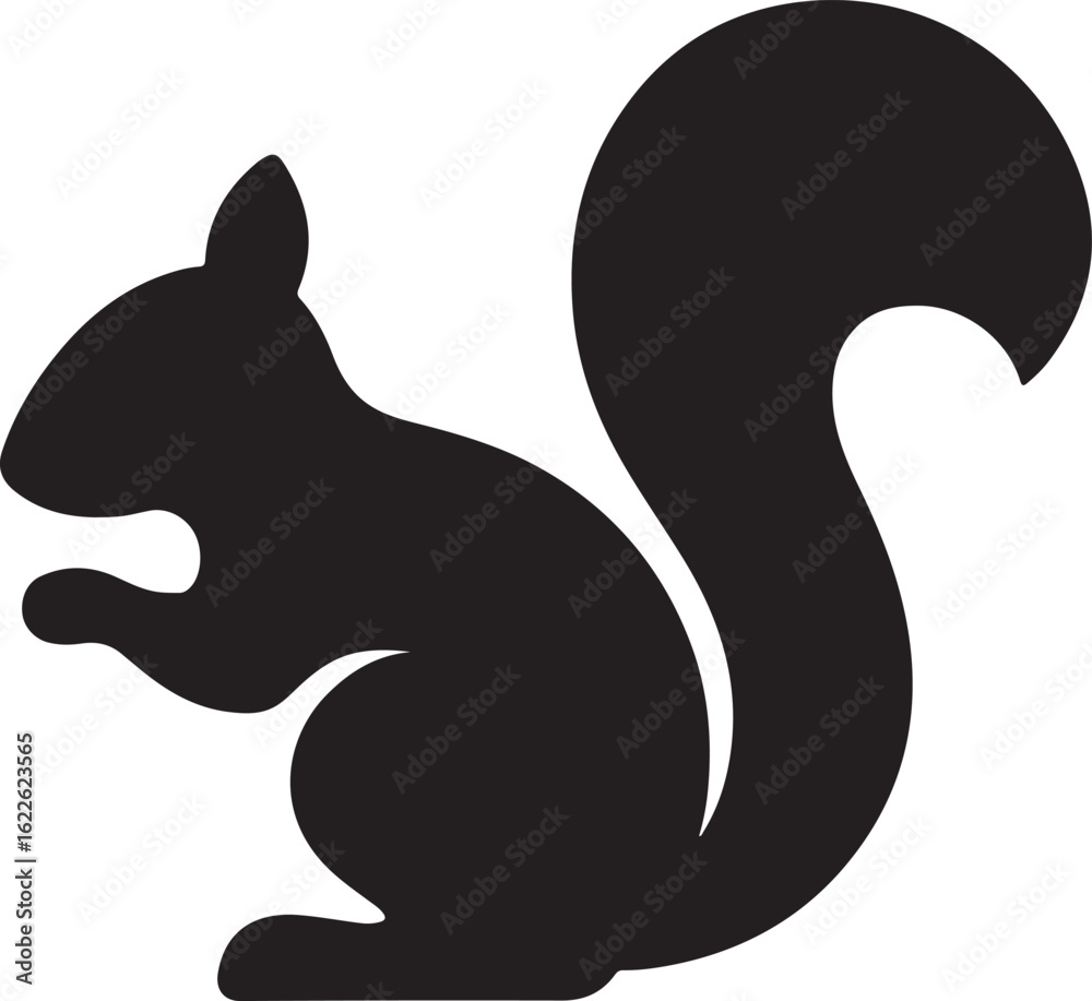 Obraz premium Black squirrel silhouette.