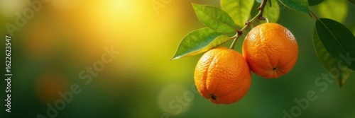Intricate tangerine branch detail, sunlit fruit and foliage , tree, watercolor