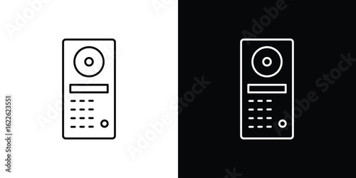 Intercom icon vector logo outline. thin line symbols