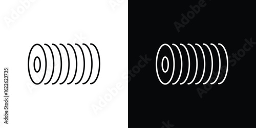 Wire coil icon vector logo outline. thin line symbols