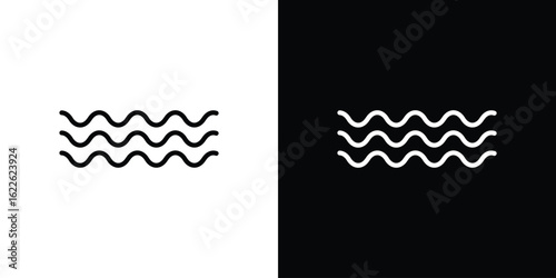 Wave icon vector logo outline. thin line symbols