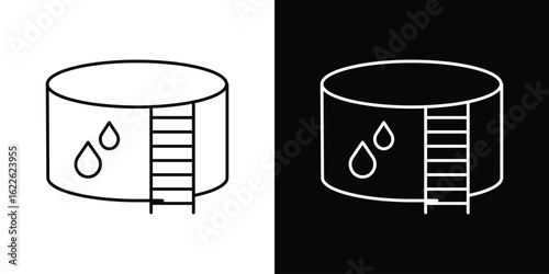 Water tank icon vector logo outline. thin line symbols