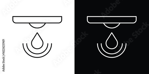 Water sensor icon vector logo outline. thin line symbols