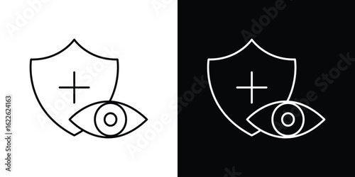 Vision insurance icon vector logo outline. thin line symbols