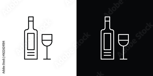 Vodka icon vector logo outline. thin line symbols