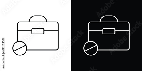 Unemployment icon vector logo outline. thin line symbols