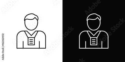 Tourist Guide icon vector logo outline. thin line symbols