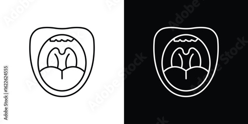 Tonsillitis icon vector logo outline. thin line symbols