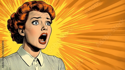 A woman with a surprised expression.