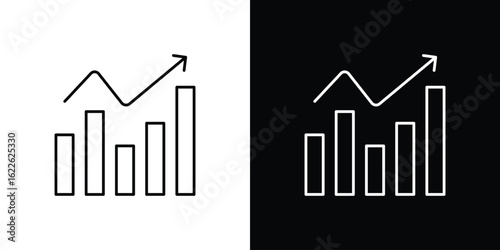 Stagflation icon vector logo outline. thin line symbols