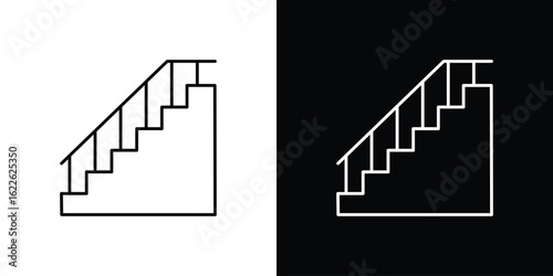 Stairs icon vector logo outline. thin line symbols