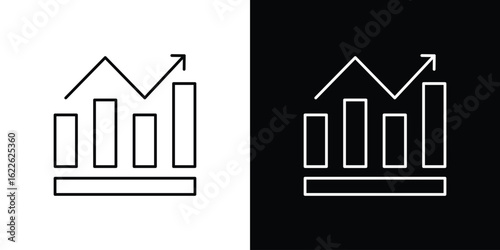 Stagflation icon vector logo outline. thin line symbols