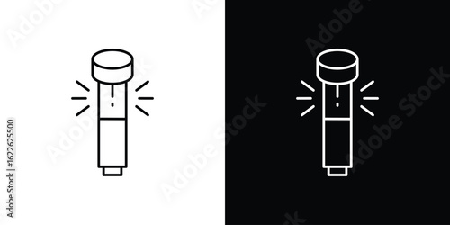 Solar Garden Light lamp icon vector logo outline. thin line symbols