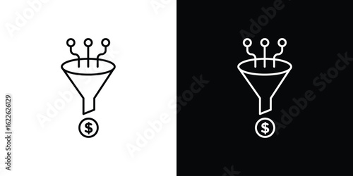Sales funnel icon vector logo outline. thin line symbols
