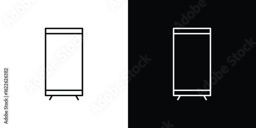Roll up banners icon vector logo outline. thin line symbols