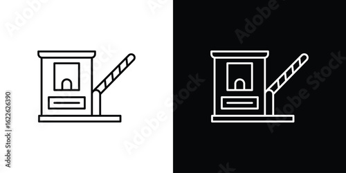 Road toll icon vector logo outline. thin line symbols