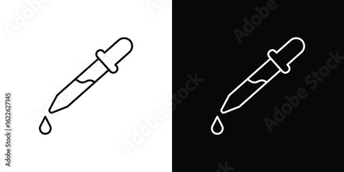 Pipette icon vector logo outline. thin line symbols