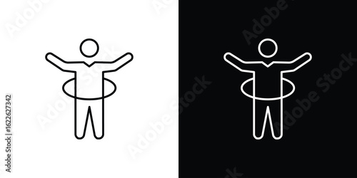 People Hula hop icon vector logo outline. thin line symbols