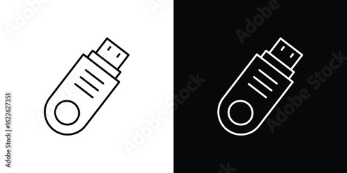 Pendrive icon vector logo outline. thin line symbols