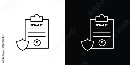 Penalty icon vector logo outline. thin line symbols