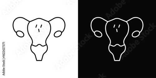 Pelvic inflammatory disease icon vector logo outline. thin line symbols