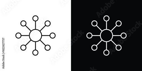 Multi channel icon vector logo outline. thin line symbols