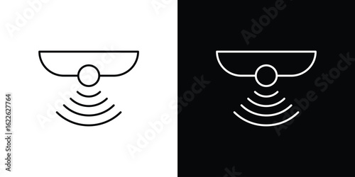 Motion sensor icon vector logo outline. thin line symbols
