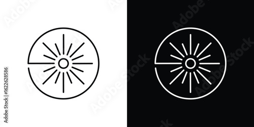 Laser beam icon vector logo outline. thin line symbols