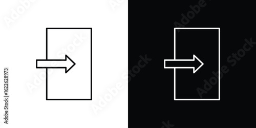 Inside icon vector logo outline. thin line symbols