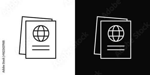 Immigration icon vector logo outline. thin line symbols
