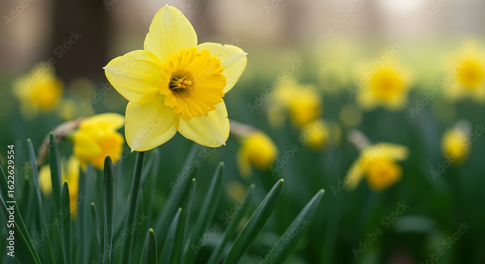 Cheerful Yellow Daffodil Spring Awakening Cheerful Yellow Daffodil Spring Awakening