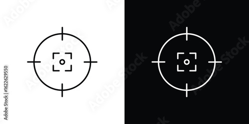 Gun target icon vector logo outline. thin line symbols