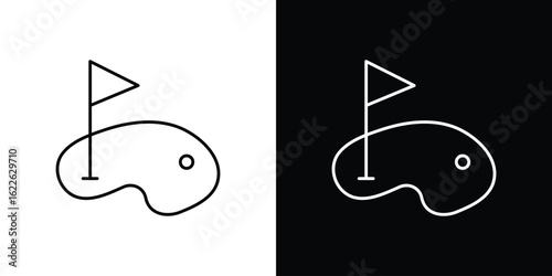 Golf yard icon vector logo outline. thin line symbols